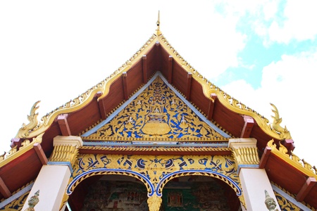 Mahathat temple in Chiang khan, Thailandの写真素材