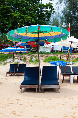 Beach tents on the beach of Thailandの写真素材