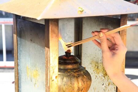 Incense buddhist worshipの写真素材