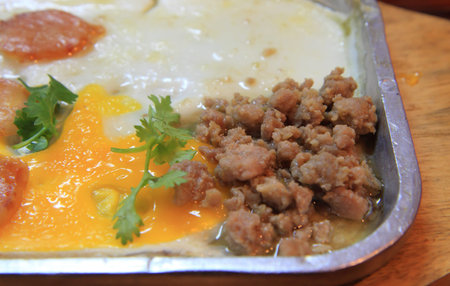 Traiditional egg dish in plateの写真素材