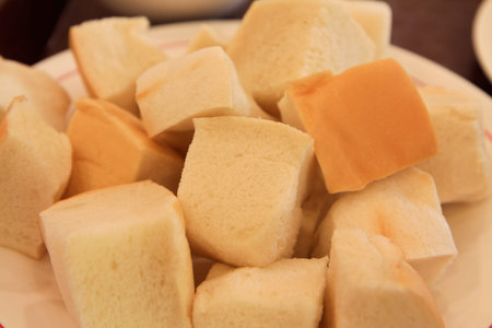 Bread in dishfocus at center