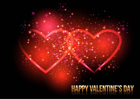Shining valentines hearts. Valentines card design.  Can be used for print products, page and web decor or other design. Vector illustration.のイラスト素材