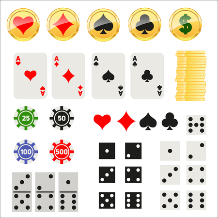 Gambling elements set.  Use for print products, page and web decor or other designのイラスト素材