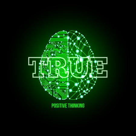Cold analysis and bursting creativity paired together in positive approval green light concept. Human brain. Analytical brain. Creative brain. Human thinking. Analytical thinking, Creative thinking.のイラスト素材