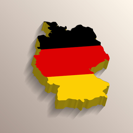 3D like picture of Germany territory with its flag on backgroundのイラスト素材