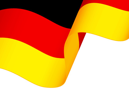 Waving Germany flag isolated on white background.のイラスト素材