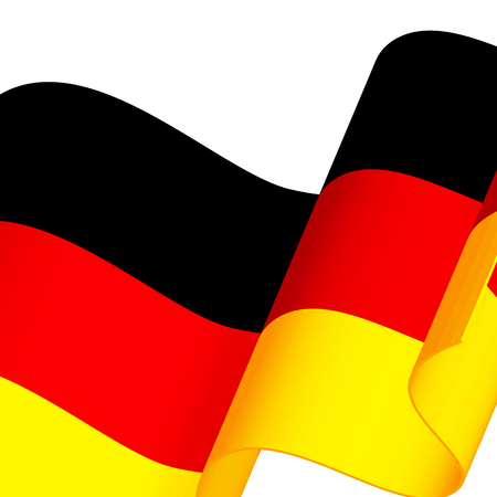 Waving Germany flag isolated on white background.のイラスト素材