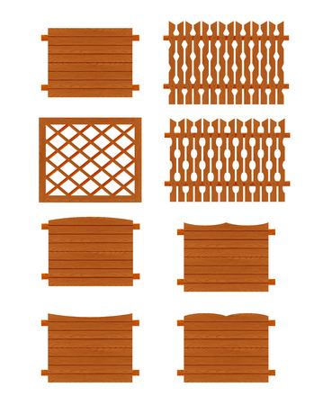 Fences sections of different forms isolated on white background.のイラスト素材