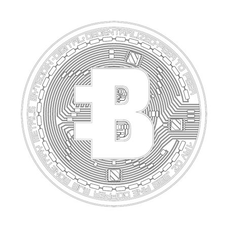 Crypto currency black coin isolated on white background.のイラスト素材