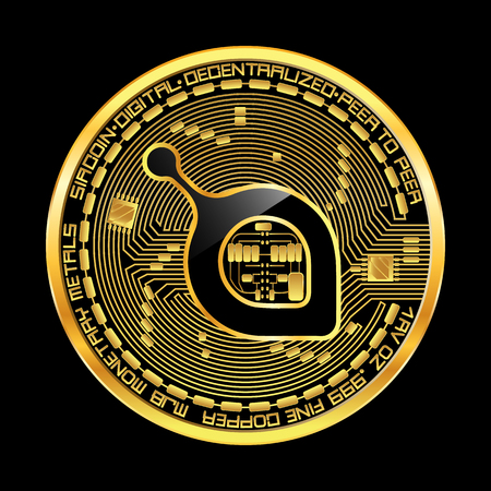 Crypto currency siacoin golden symbolのイラスト素材