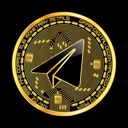 Crypto currency gram golden symbolのイラスト素材