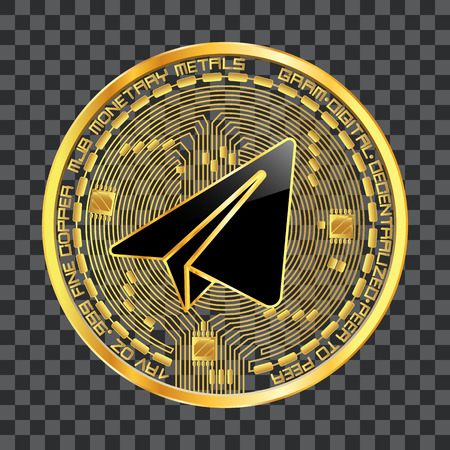 Crypto currency gram golden symbolのイラスト素材