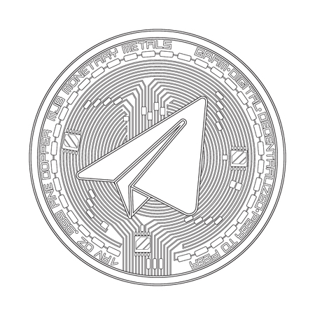 Crypto currency gram black and white symbolのイラスト素材