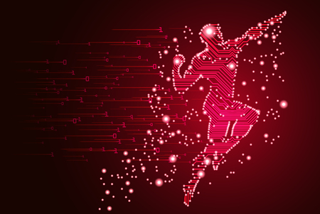 Big data and artificial intelligence concept vector illustrationのイラスト素材