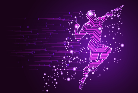 Big data and artificial intelligence concept vector illustrationのイラスト素材