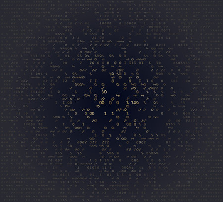 Luminous gold digits radiate from a central focal point, piercing a dark charcoal void. This...