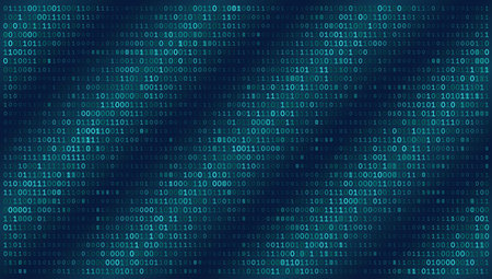 Abstract Cybersecurity Background featuring a Full Frame Seamless Texture of Binary Code. Digital...