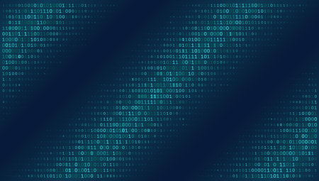 Abstract Cybersecurity Background featuring a Full Frame Seamless Texture of Binary Code. Digital...