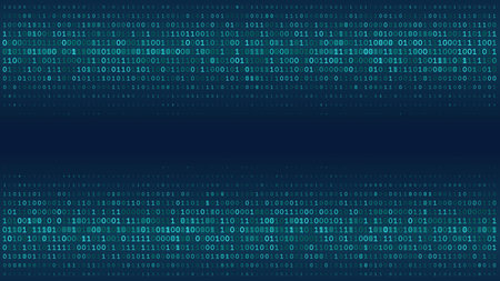 Abstract Cybersecurity Background featuring a Full Frame Seamless Texture of Binary Code. Digital...