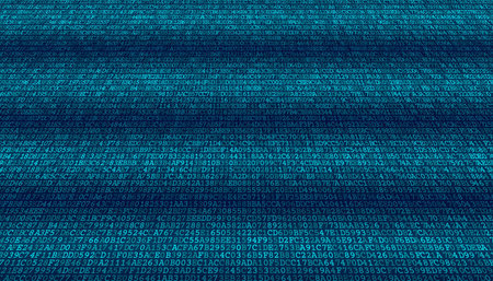 A vast, uniform plane of binary digits stretches toward a digital horizon. This composition...