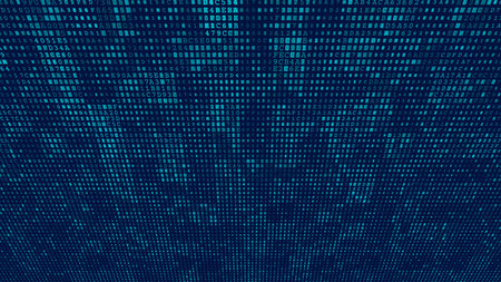 A compelling perspective visualization where binary sequences appear to compress and warp toward a...
