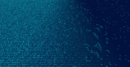 A massive, dense wall of binary code fills the frame, representing the raw power of high-capacity...