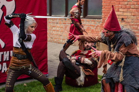 Kyiv, Ukraine - September 22, 2019. Comic Con Ukraine Festival. Cosplayers in costumes of...