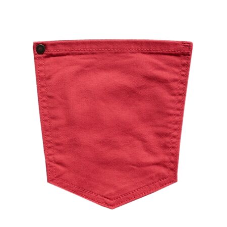 Pink jeans back pocket isolated on white background. Denim fashion, pocket design. Closeupの写真素材