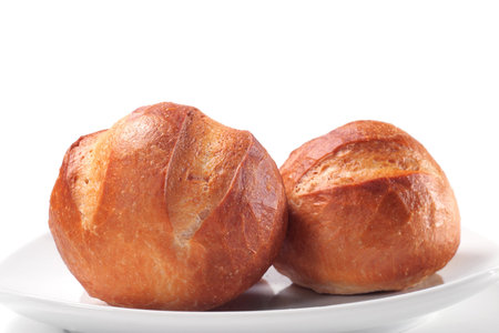 Freshly Baked Bread. Isolated on White Background