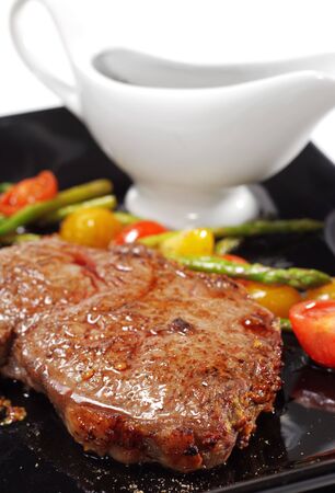 Hot Meat Dishes - Ribai with Vegetables and Sauceの写真素材