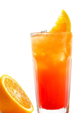 Refreshment Alcoholic Drink with Tequila, Orange Juice, and Grenadine Syrupの写真素材