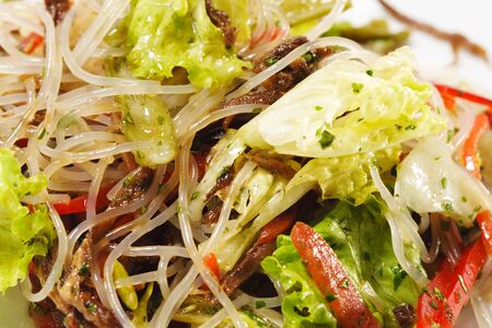 Salad - Beef with Noodle and Vegetableの写真素材
