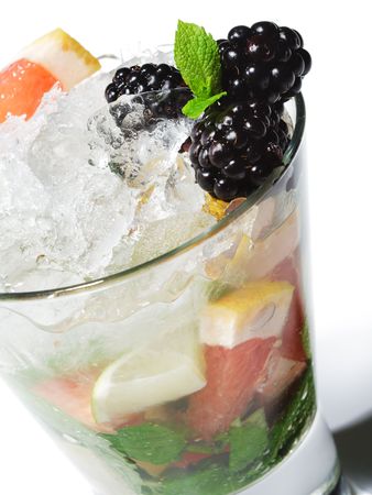 Cocktail - Mojito with Fresh Berry and Grapefruit Sliceの写真素材