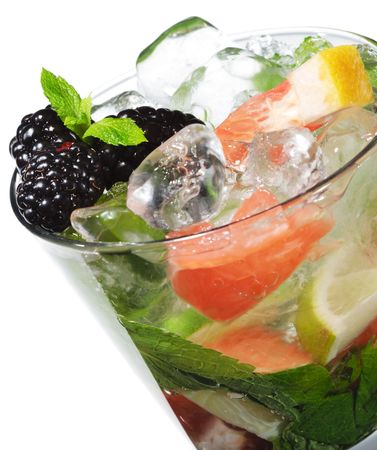 Cocktail - Mojito with Fresh Berry and Grapefruit Sliceの写真素材