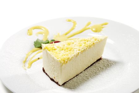 Dessert - Lemon and Chocolate Cheesecake with Grapeの写真素材