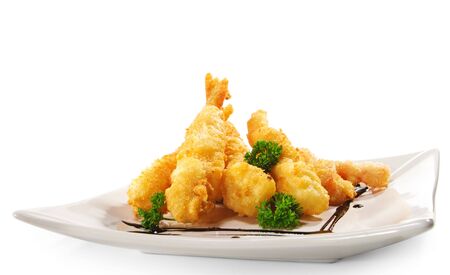Japanese Cuisine - Deep-fried Shrimps and Vegetablesの写真素材