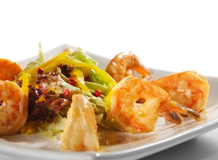 Salad with Shrimps in Sour-sweet Sauceの写真素材