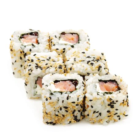 Japanese Cuisine - Sushi Roll with Tuna and Red Fish Roeの写真素材