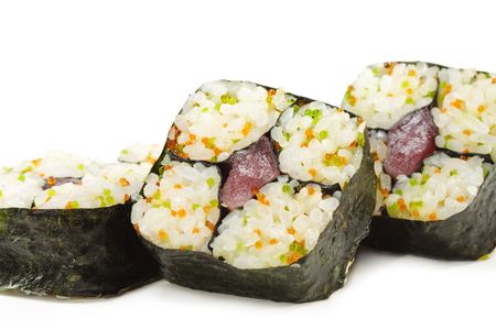 Japanese Cuisine - Makisushi Roll Wrapped in Noriの写真素材