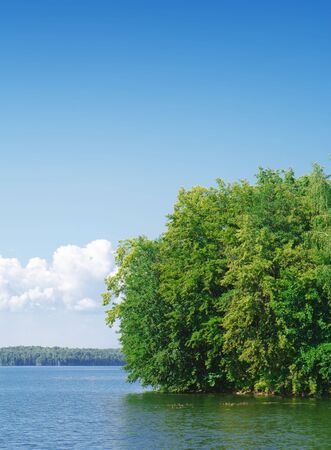 Beautiful Lake and Blue Skyの写真素材