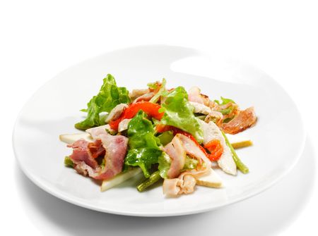 Salad with Thin Meat, Vegetable Leaf, Bean and Cheeseの写真素材