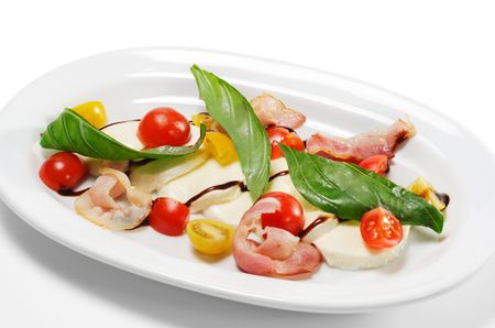 Salad - Cherry Tomato with Buffalo and Baconの写真素材