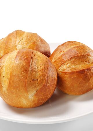 Freshly Baked Bread. Isolated on White Backgroundの写真素材