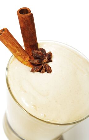 Peanuts Smoothie with Ice Cream and Cinnamonの写真素材