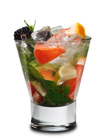Cocktail - Mojito with Fresh Berry and Grapefruit Sliceの写真素材