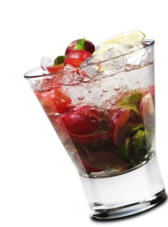 Cocktail - Grape Mojito with Lime and Fresh Mintの写真素材