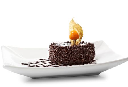 Dessert - Chocolate Iced Cake with Poppy Seedの写真素材