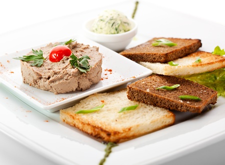 Chicken Pate with Bread Toastの写真素材