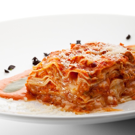 Italian Cuisine - Lasagna with Sauceの写真素材
