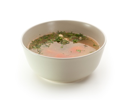 Soup with Seafood and Lemon and Herbsの写真素材